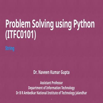 STRINGS IN PYTHON | PPTX