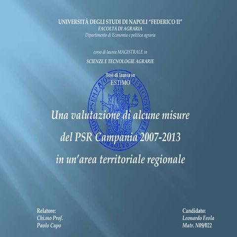 Psr campania 2007 13 valutazione misure
