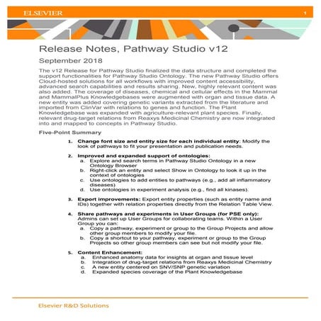 Pathway Studio v.12 Release Notes