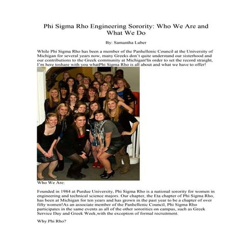 Phi Sigma Rho Engineering Sorority