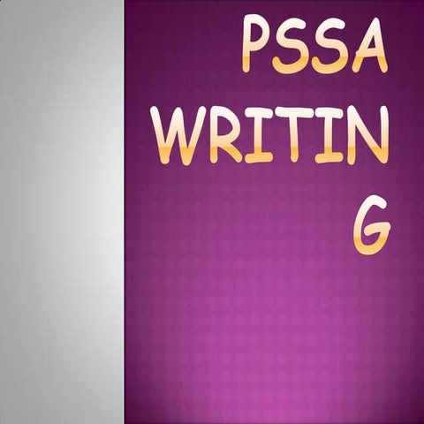 PSSA writing tips