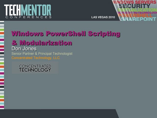 PS scripting and modularization