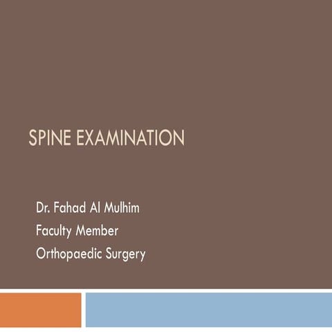 _FIU - Thoracic and Lumbar Spine Special Tests and Pathologies (1 ...