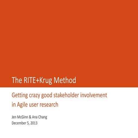 Talk to PS SIG CHI on Agile user research