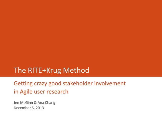 Talk to PS SIG CHI on Agile user research
