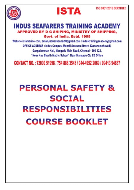Personal Survival and Social Responsibilities(PSSR)