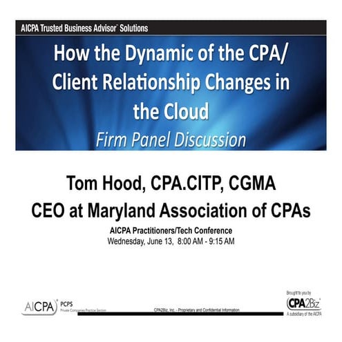 AICPA PSTECH - CPA Relationships & Cloud Panel