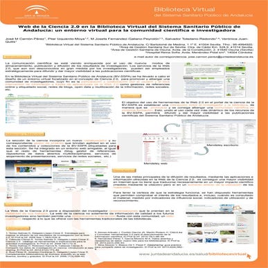 Web de la Ciencia 2.0 en la Biblioteca Virtual del SSPA. Un entorno virtual para la comunidad científica e investigadora 