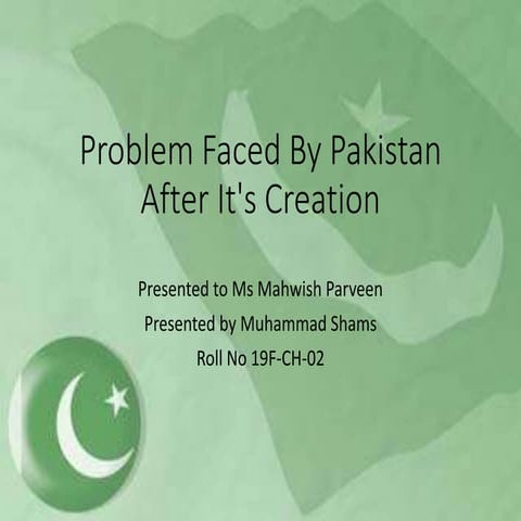 Problems faced by pakistan after its creation 