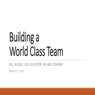 Building a World Class Team