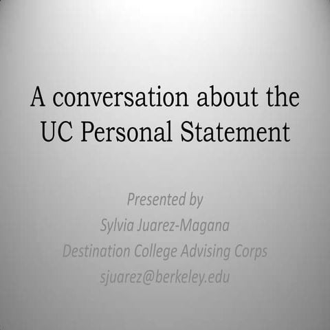 Sylvia Juarez Personal Statement Powerpoint 2014 SHARE LEARN and CONNECT