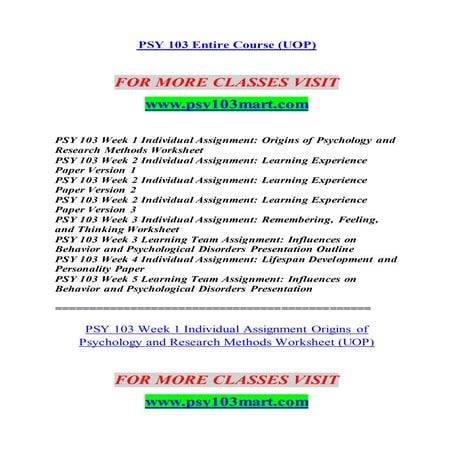 Psy 104 entire course | DOC