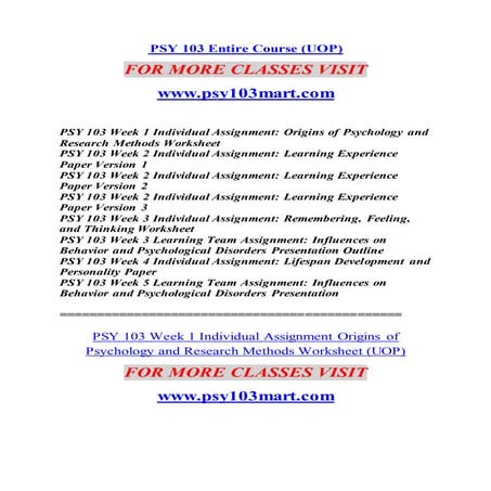 Psy 104 entire course | DOC