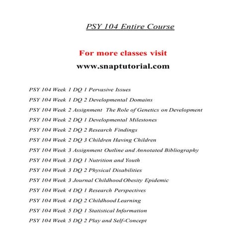 Psy 104 entire course | DOC