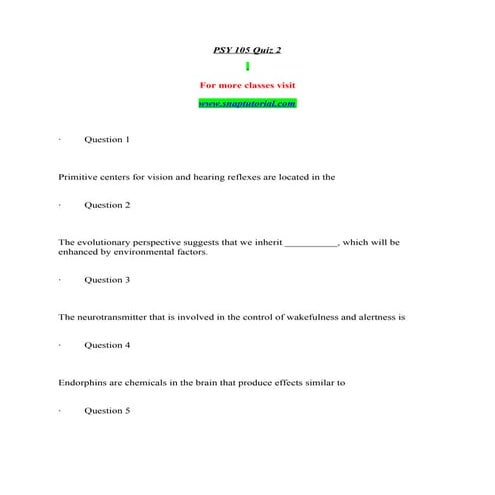 Psy 105 Massive Success / snaptutorial.com