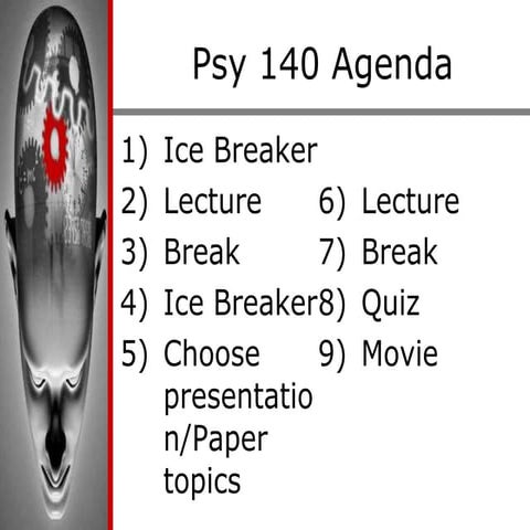 Psy 140 agenda chapter one