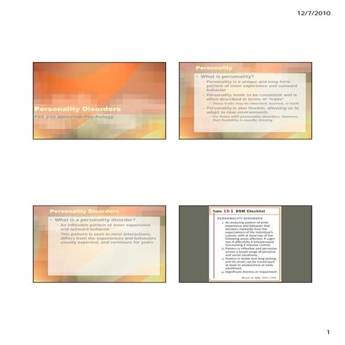 Psy 210 personality disorders power point lectures (pdf)