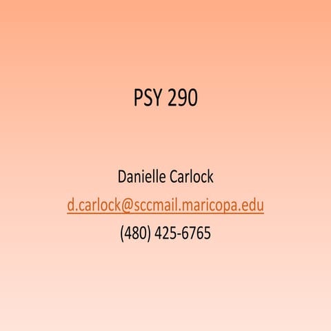 PSY 290 Library Instruction