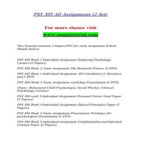 Psy 400 psy400 | PDF