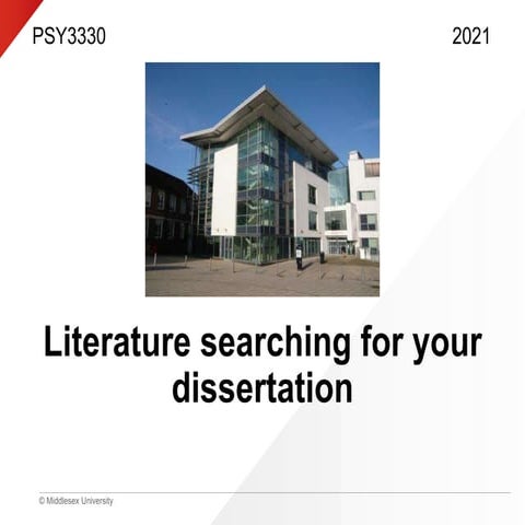 PSY3330 Literature searching for your dissertation (2021) 