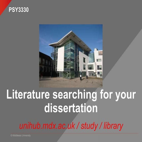 PSY3330 literature searching for your dissertation: lecture 