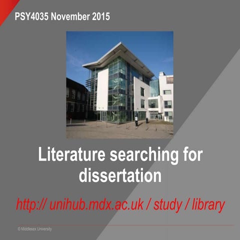 PSY4035 PG Literature searching for dissertation