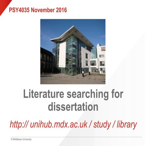 PSY4035 literature searching for dissertation