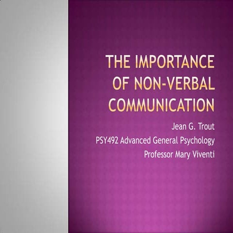 The importance of non verbal communication