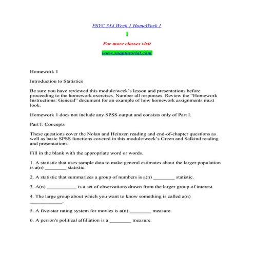 Psyc 354 Massive Success / snaptutorial.com