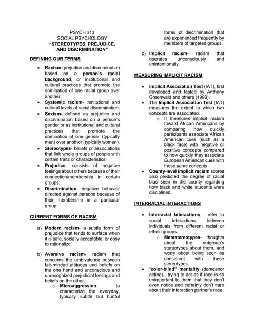 Stereotypes, Prejudice and Discrimination in Psychology | PPTX ...