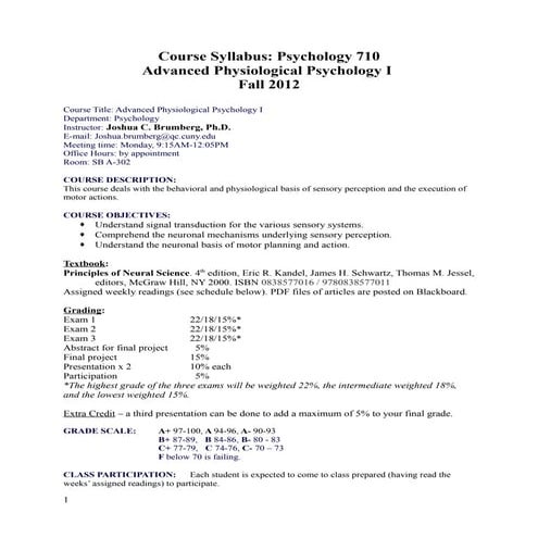 Psych 710 syllabus, queens college 2012 assignments