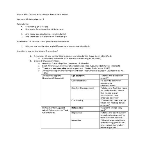Tai`s Gender Psychology (3/4) notes 