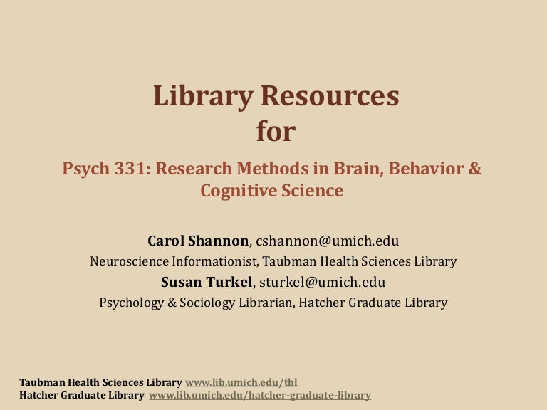 Psych 331 Database Searching 2014