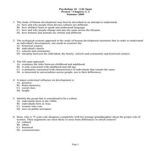 Pretest Chapter 1 & 2