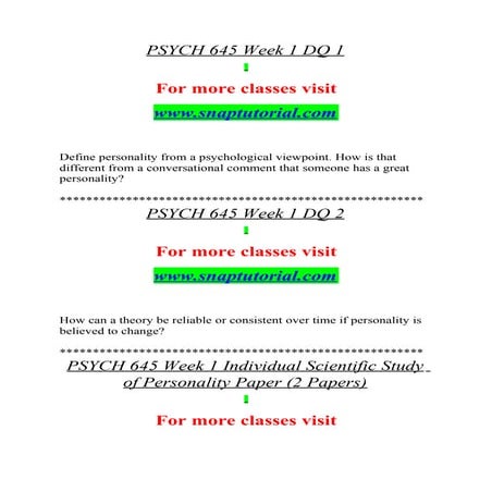 Psy 250 week 1 personality and the psychoanalytic perspective worksheet ...