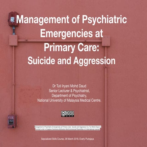 Management of Psychiatric Emergencies at  Primary Care:  Suicide and Aggression