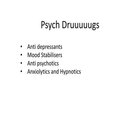 Psychiatry Drugs