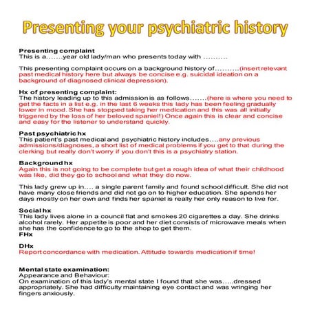 Psychiatry Handout