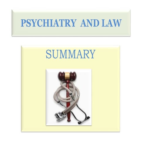 Psychiatry  and law