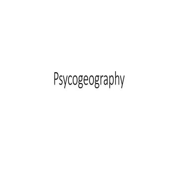 Psychigeography