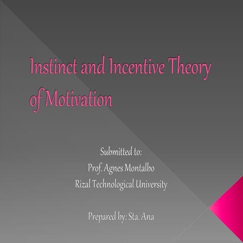 Instinct and Incentive Theory of Motivation