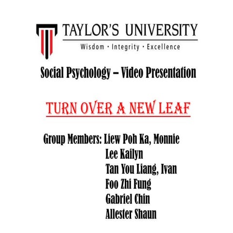 Psychology- Video Presentation Slides