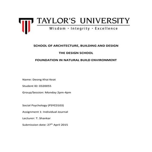 Psychology 5 journal