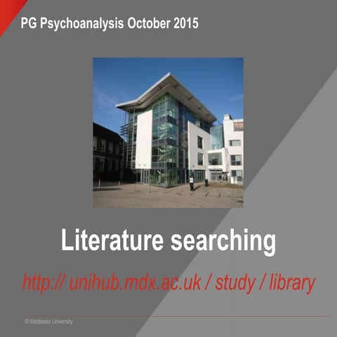 Psychoanalysis PG literature searching