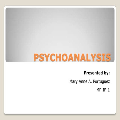 Psychoanalysis ppt
