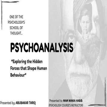Psychoanalytic theory by Sigmund Freud. | PPTX