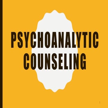 Psychoanalytic counseling