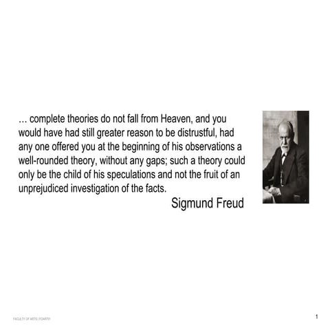 FOAR 701: Psychoanalytic paradigm overview