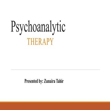 Psychoanalytic psychotherapy