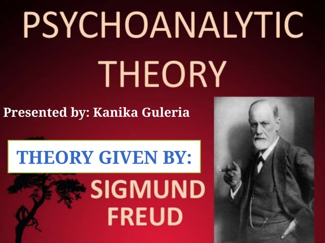 PSYCHOANALYTIC THEORY- Freud' Theory....